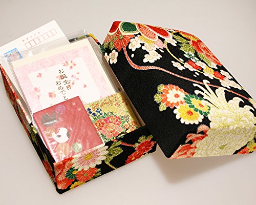 Amazon.co.jp: 道具箱 お裁縫箱 小物入れ ちりめん文庫箱（大） 紫 約